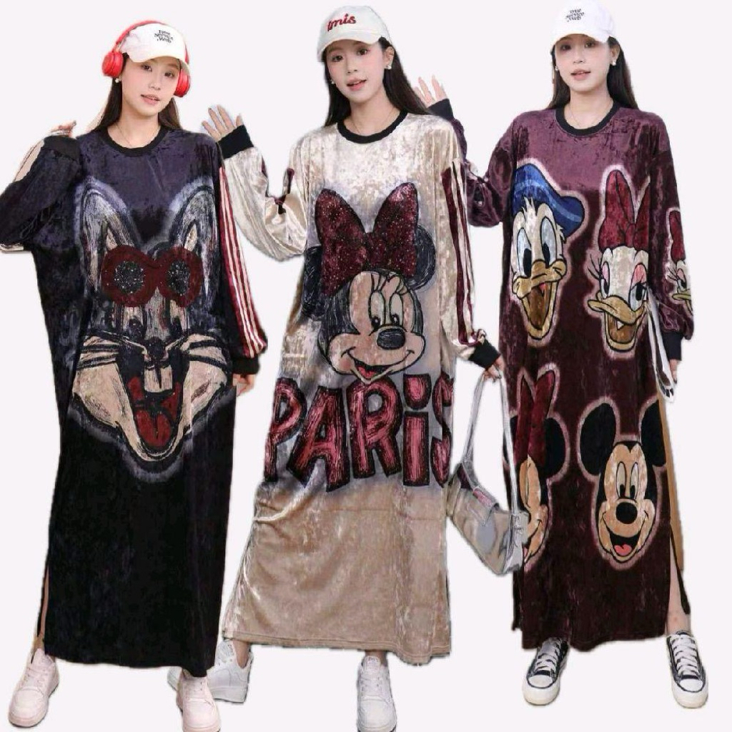 dress big size velvet bludru panjang jumbo setara mata kaki