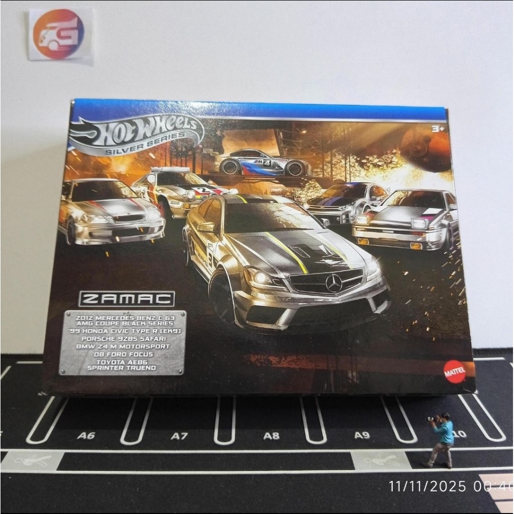 Hot Wheels Gift Pack Zamac Silver Series (BMW, Mercedes Benz, Civic EK9, Porsche, AE86 Trueno) US Ma