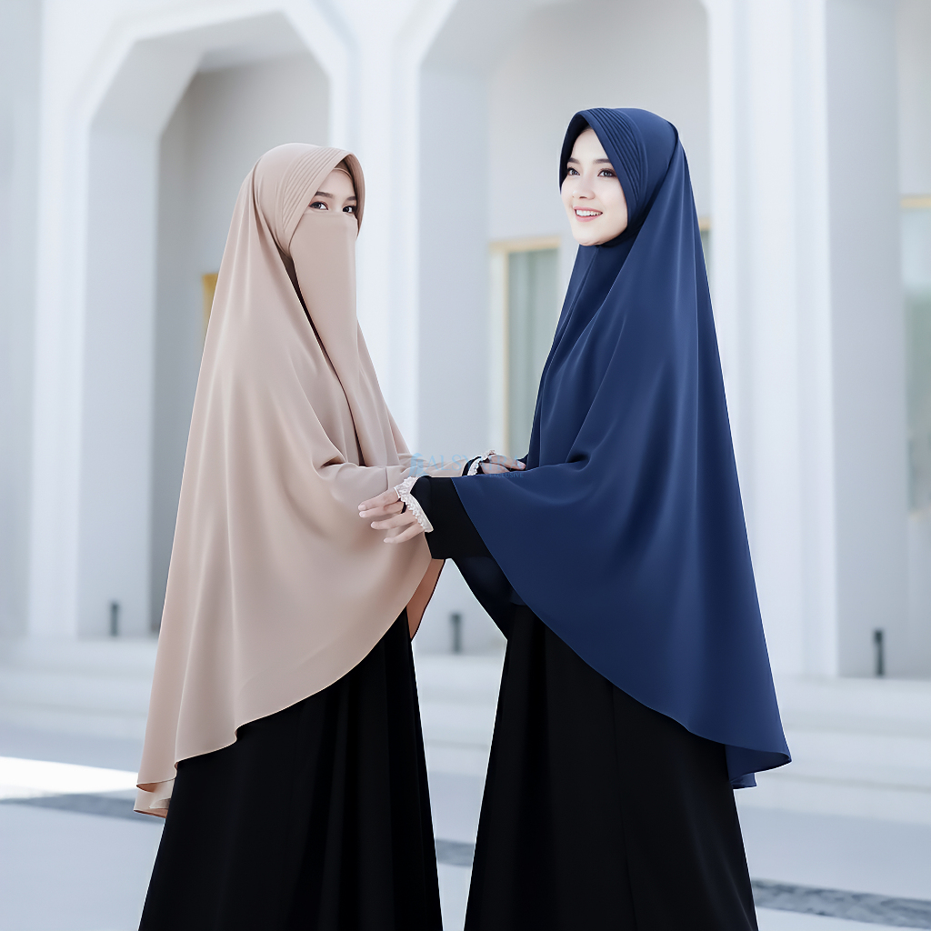 Set Khimar Syari PAD Cadar Tali WF Premium Alsyahra Exclusive Size L