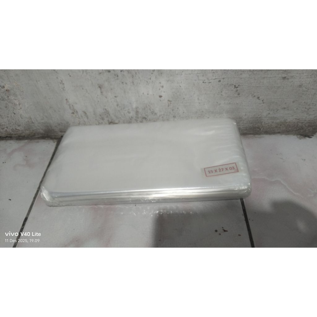 plastik pp transparan uk 15 X 27 tebal 03 berat 1kg