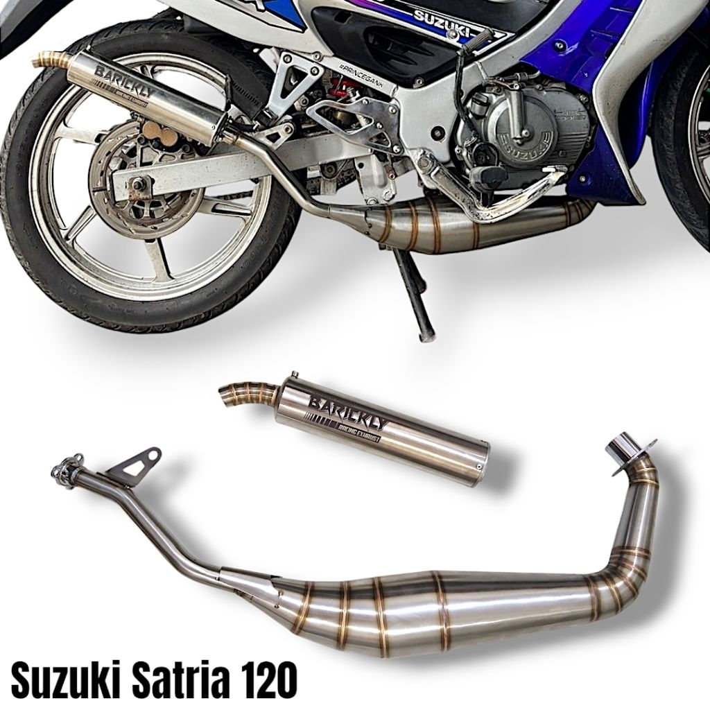 Knalpot Kolong Satria 2 Tak Hiu Lumba 120 Kolong Stainless Satria 120 R S RU LSCM Original Barickly 