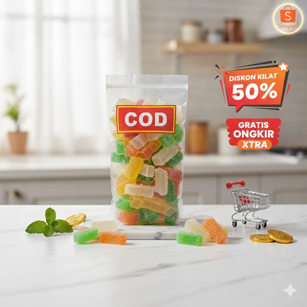 terlaris Agar Agar Kering / Manisan Jeli kering/ Manisan viral AGAR-AGAR Kering