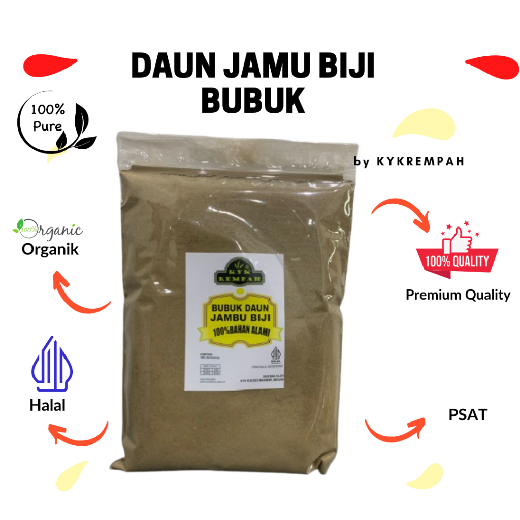 Daun Jambu Biji Bubuk Murni & Asli Atasi Diare Koles, Guldar