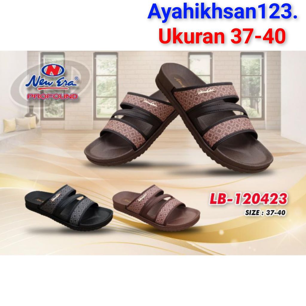 NEW ERA 120423 sandal slop karet wanita/perempuan ukuran 37-40