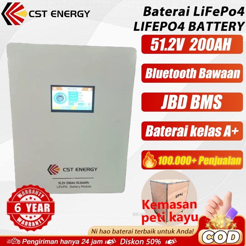 Baterai LiFePO4 48V 200Ah, Home UPS,Inverter 10kW, Power Station untuk Tenaga Surya, Off-Grid & Cada