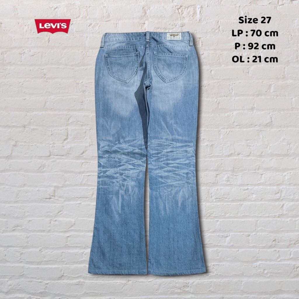 Size 27 Celana Panjang Longpants Jeans LVS Lady Blue Washed Fading Bootcut Blue    Second Preloved #