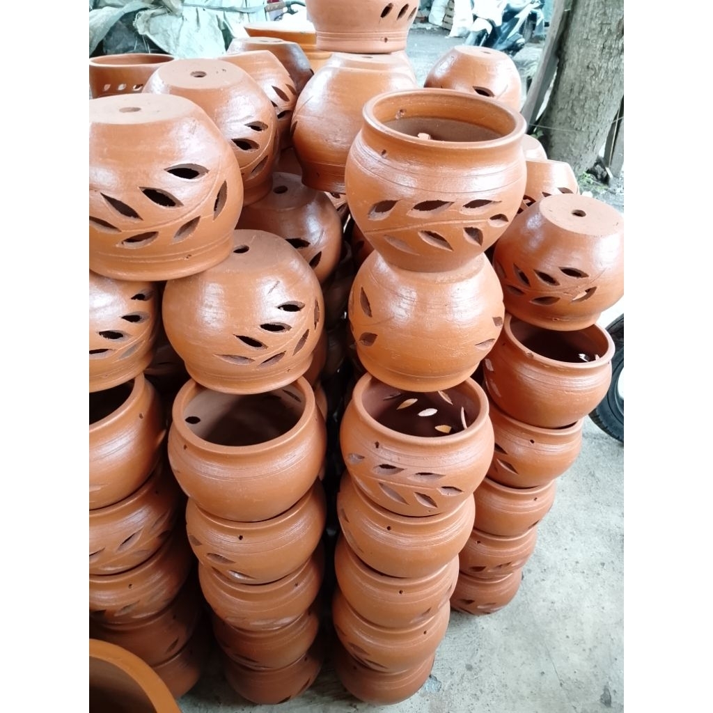 POT ANGGREK GANTUNG D14-15/TANAH LIAT/TERACOTA