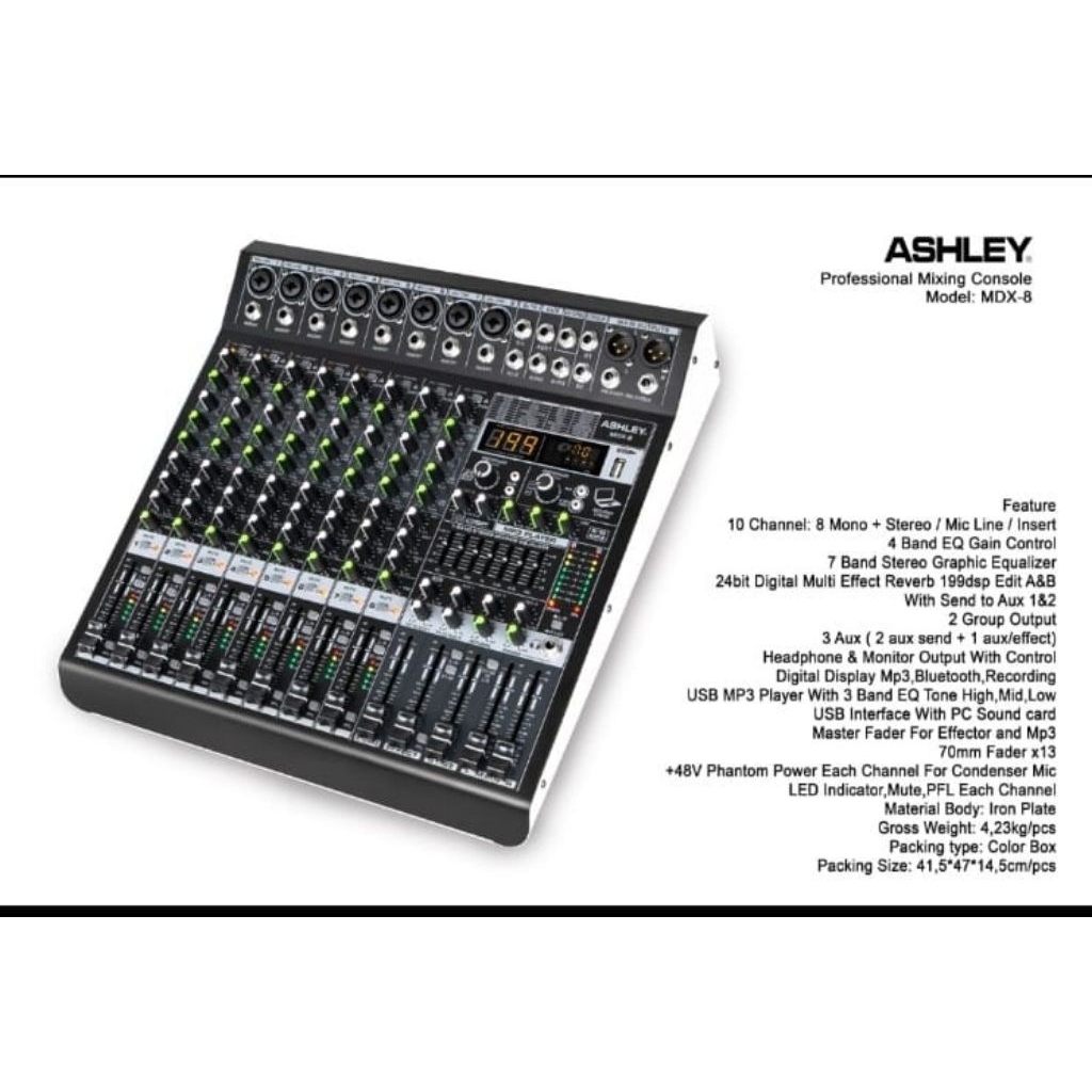 MIXER ASHLEY MDX 8 MDX8 ORIGINAL