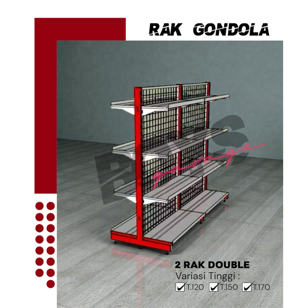 Rak Minimarket 2 Paket Hemat - 5 Susun , 2 Rak Minimarket Double 1 Starting - 1 Jointing