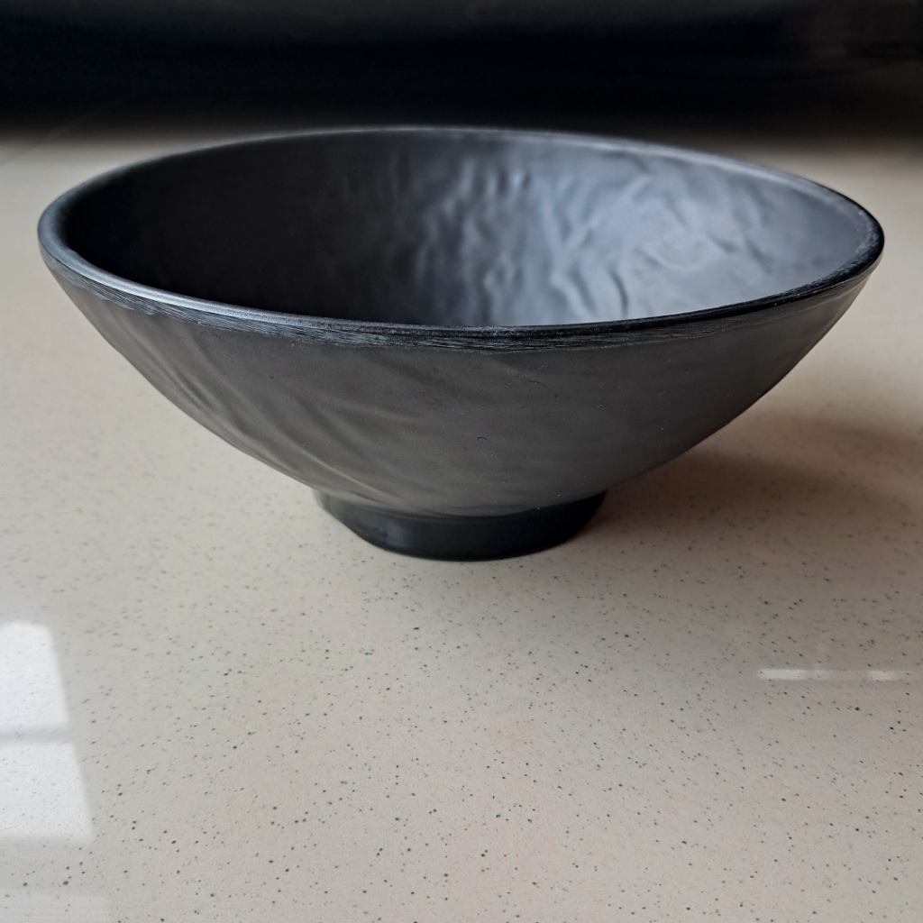 Mangkuk Relief 6.8" Hitam Melamine Stone Series - Golden Dragon W6907A