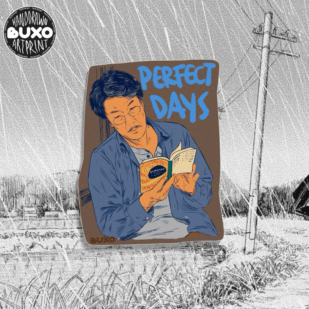 buxo - PERFECT DAYS vinyl sticker premium waterproof - film movie lucu unik aesthetic y2k aksesoris 