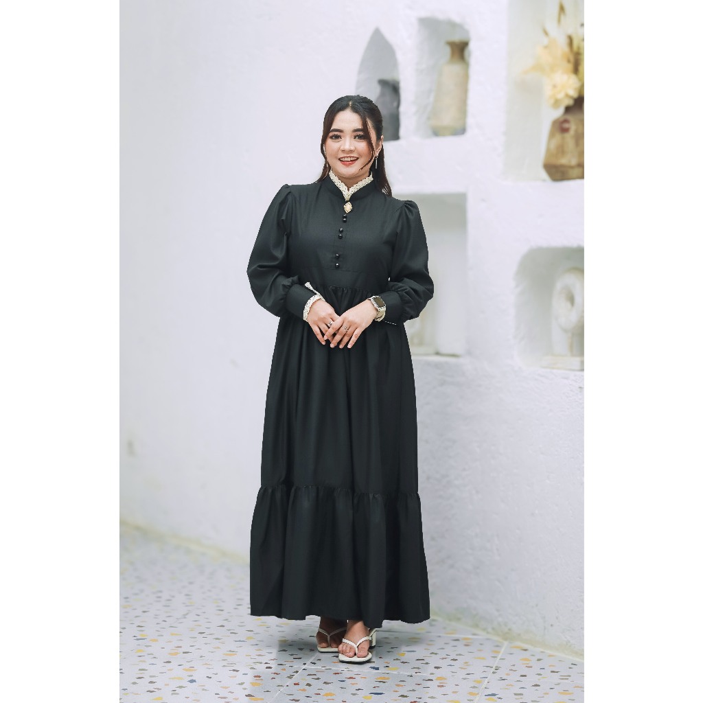 POESPA SERAYA Ophelia Noir Dress Gamis Toyobo Goth Look Retro