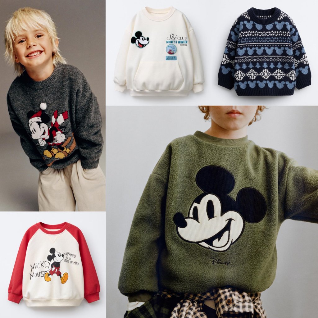 Sweatshirt Jumper Zara Kids x Disney Mickey Mouse Original Baju Anak Sweater Laki Lalli Perempuan Lu
