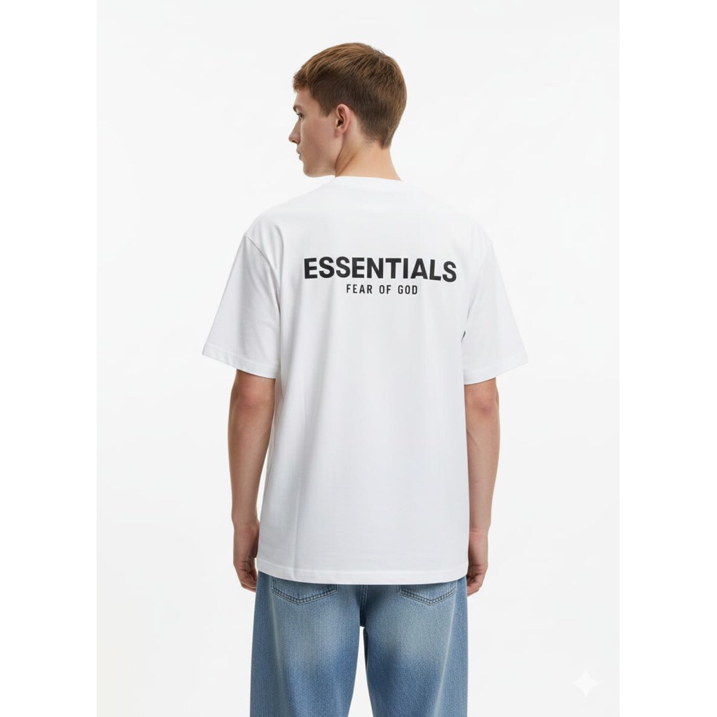 T-shirt Essentials White Reflective | Kaos Fear Of God Essentials Reflective | T-shirt Essentials Te