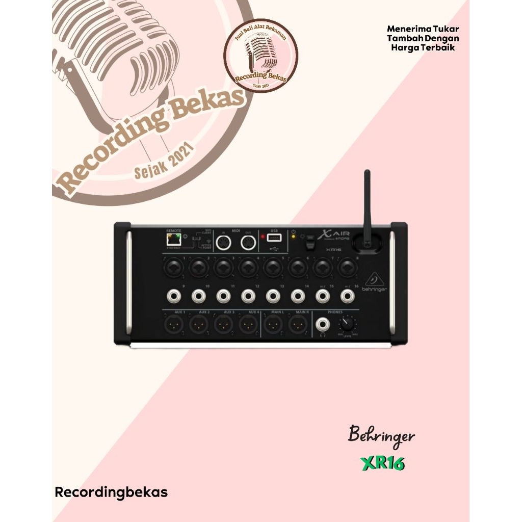 Digital Mixer Behringer XR16 X-AIR16 With Midas Preamps