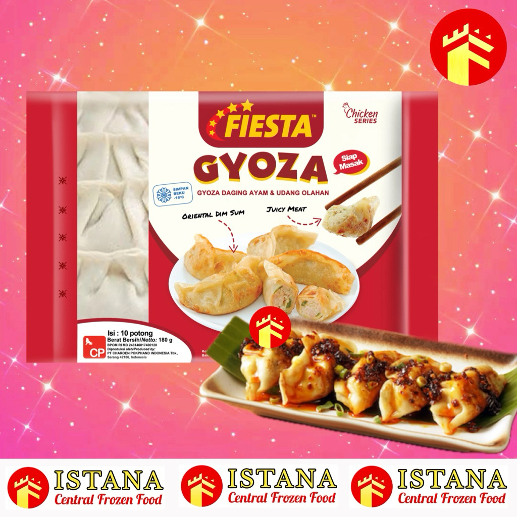 FIESTA GYOZA 180 GR 10 PCS GYOZA DAGING AYAM DAN UDANG PANGSIT AYAM UDANG GYOZA PANGSIT JEPANG MANDU