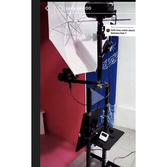 Paket Custom Adjustable Standing Tilt Bracket Monitor Tablet Ipad Self Photo Foto Studio - Tinggi 10