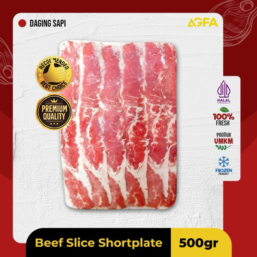 Shortplate AUS 500 gram / Beef Slice Shortplate 500 gram / Daging Slice AUS / Rib and Meat / Beef sl