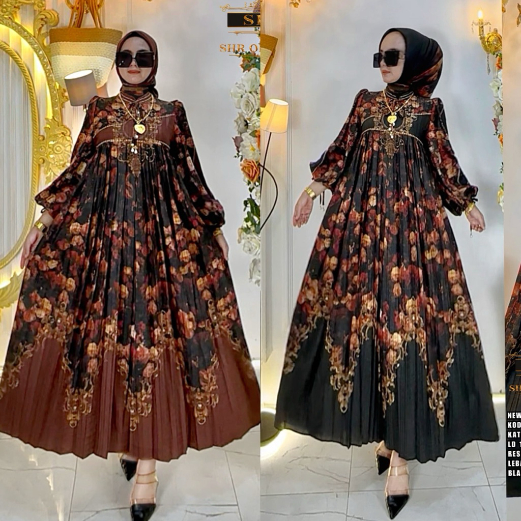 “ BY SHR NEW “ MIDI DRESS KANJENG RATU KATUN BKK BY SHR IMPORT ORI // GAMIS SHR ORI // DRESS BUNGA C
