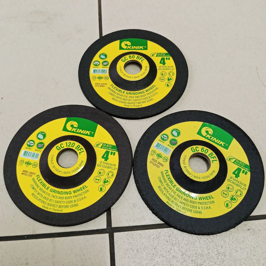 KINIK 4 Inch GC- 120, GC- 80, GC- 60 Batu Gerinda Flexible