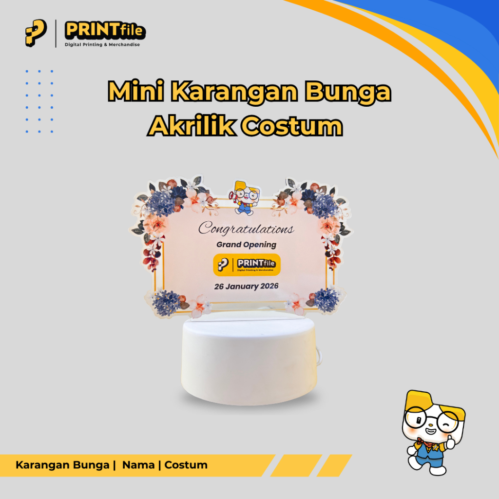 Mini Karangan Bunga Akrilik Custom
