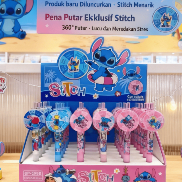 Pena Gel 0.5mm Snoopy Lucu Desain Putar Piringan Warna Alat Tulis Sekolah ATK Murah