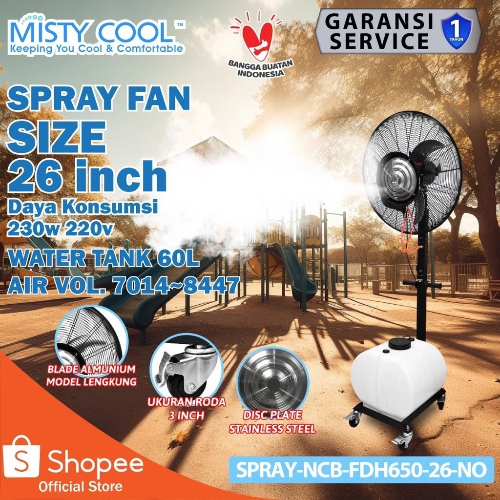 MISTY COOL Spray Fan Kipas Embun Kabut Uap