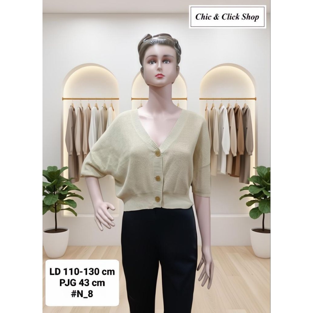cardigan rajut pendek v neck/cardigan rajut crop v neck