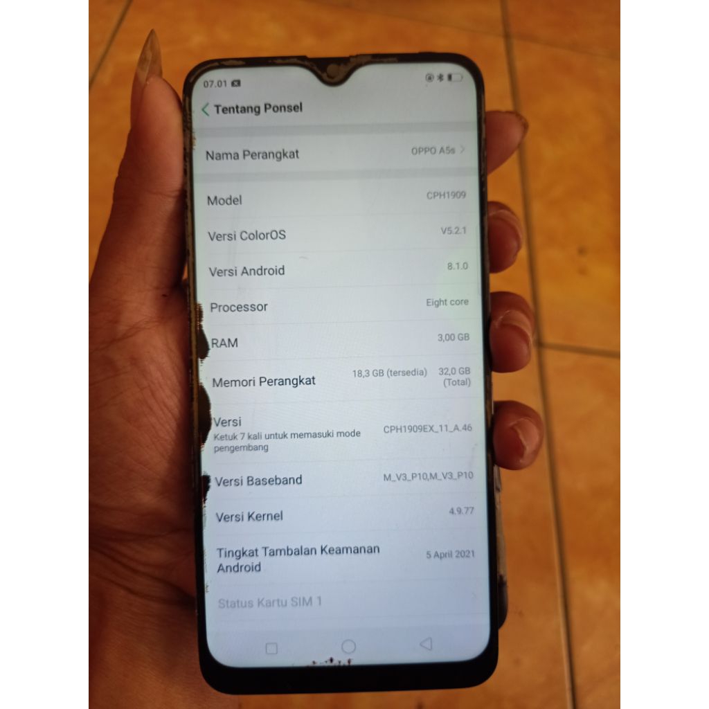 LCD ORIGINAL CABUTAN OPPO A5SA12A11kA7REALME 3