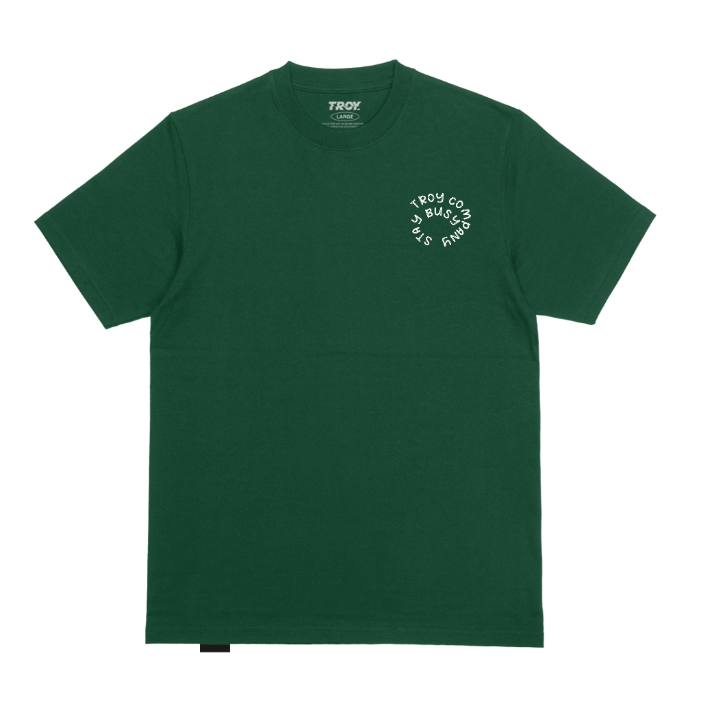Troy Company Tshirt Forest Green Curlty - Kaos Lengan Pendek Kaos Hijau MTD 3479