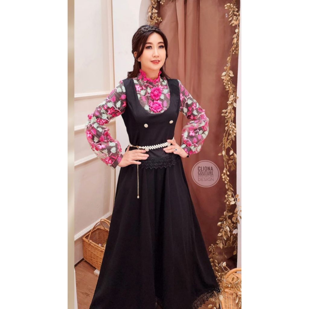 Cliona couture premium design stretch set mix bordir inc bros bunga