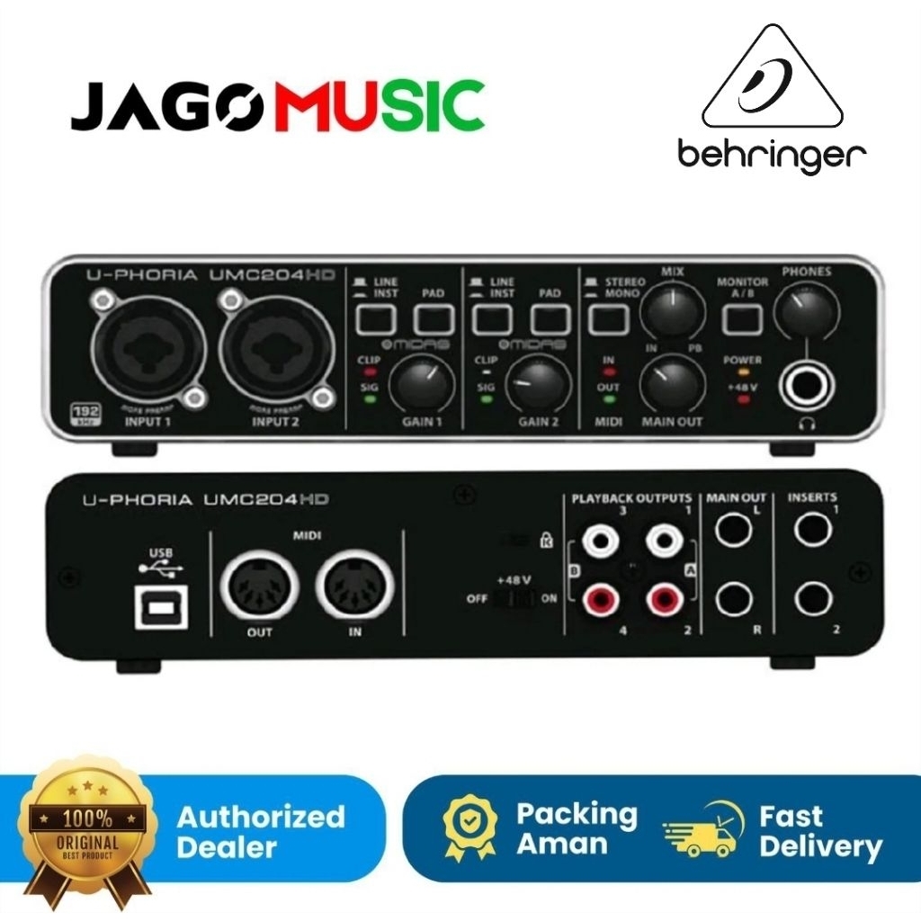 Sound Card Soundcard Behringer UMC204HD Behringer UMC 204HD UMC204 HD