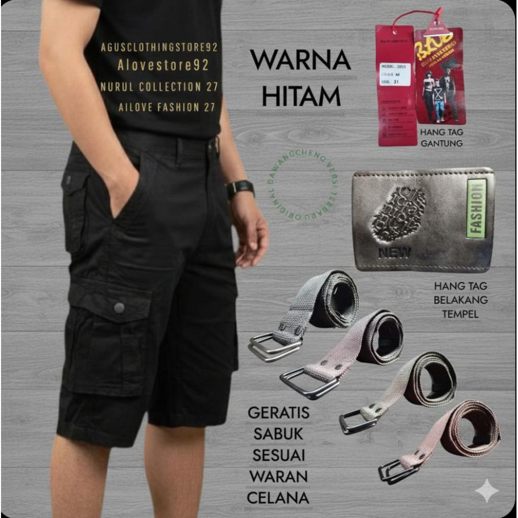 Celana Cargo pendek pdl IMPORT Ba Wang Cheng