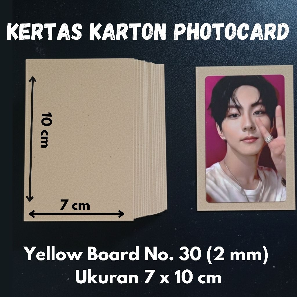 [10 pcs] KERTAS KARTON PHOTOCARD A7 YELLOW BOARD NO. 30 TEBAL 2 mm UKURAN 7 x 10 cm