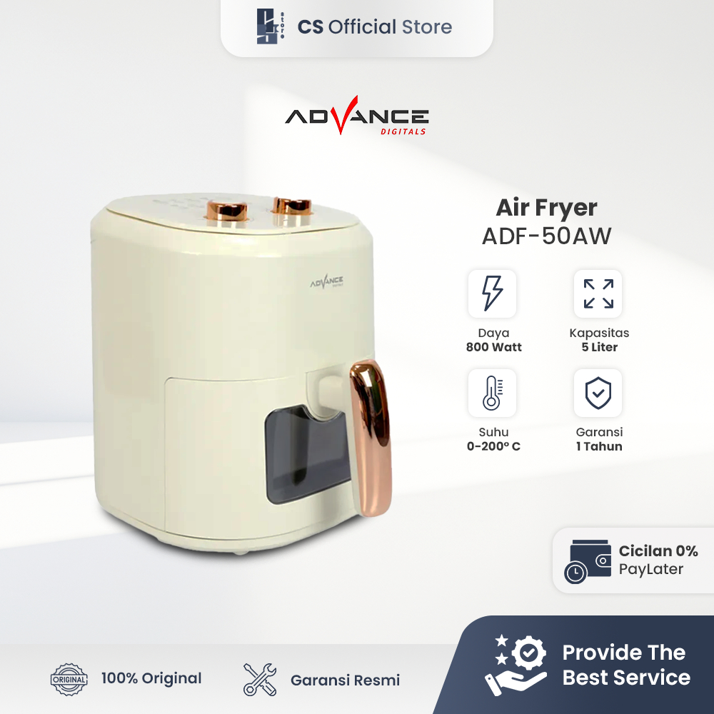 Air Fryer ADF-50AW  Advance Transparan Glass 800 Watt Garansi Menggoreng Tanpa Minyak Garansi Resmi 