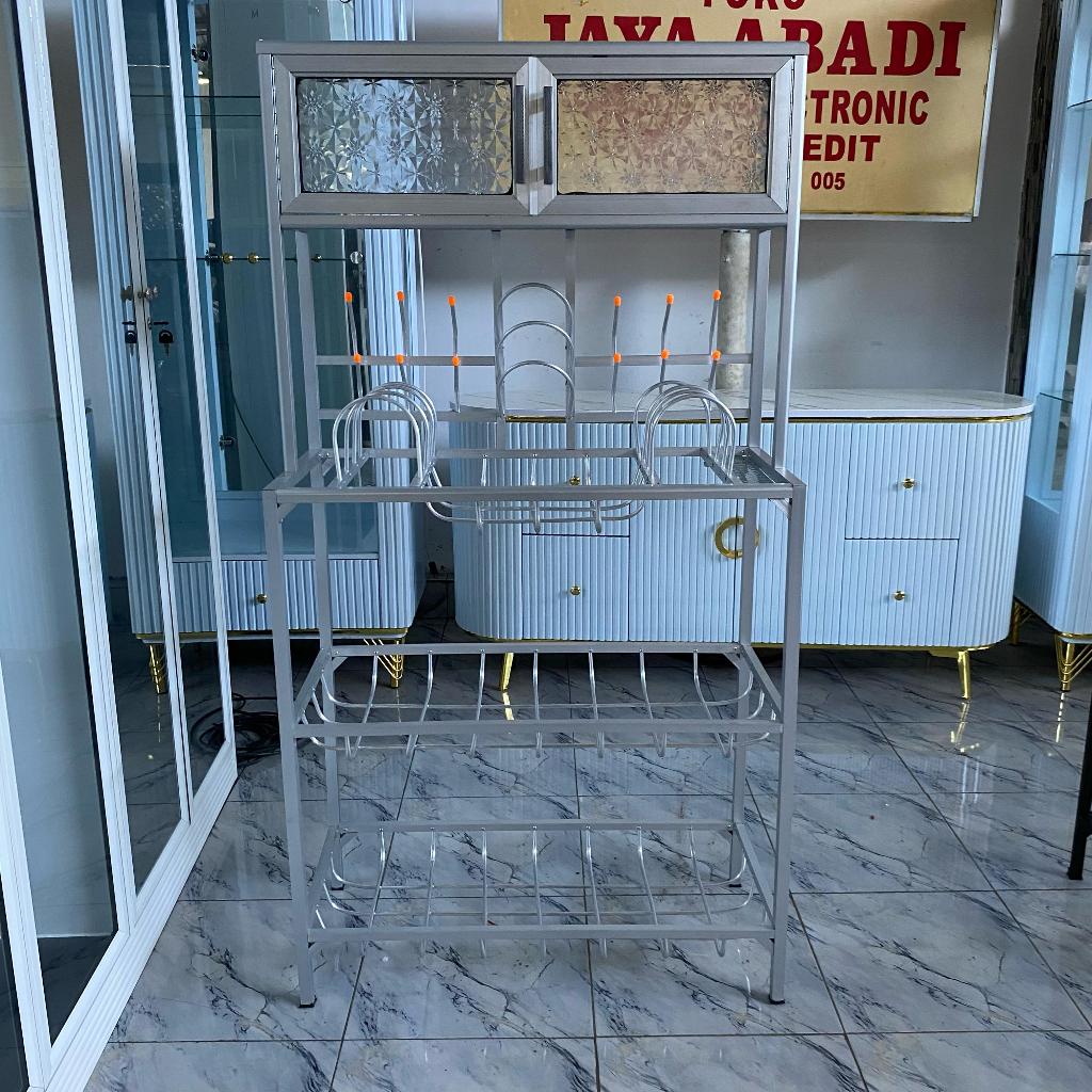 Rak  Piring / Lemari Piring / Lemari Dapur / Rak dapur Minimalis Serbaguna Aluminium