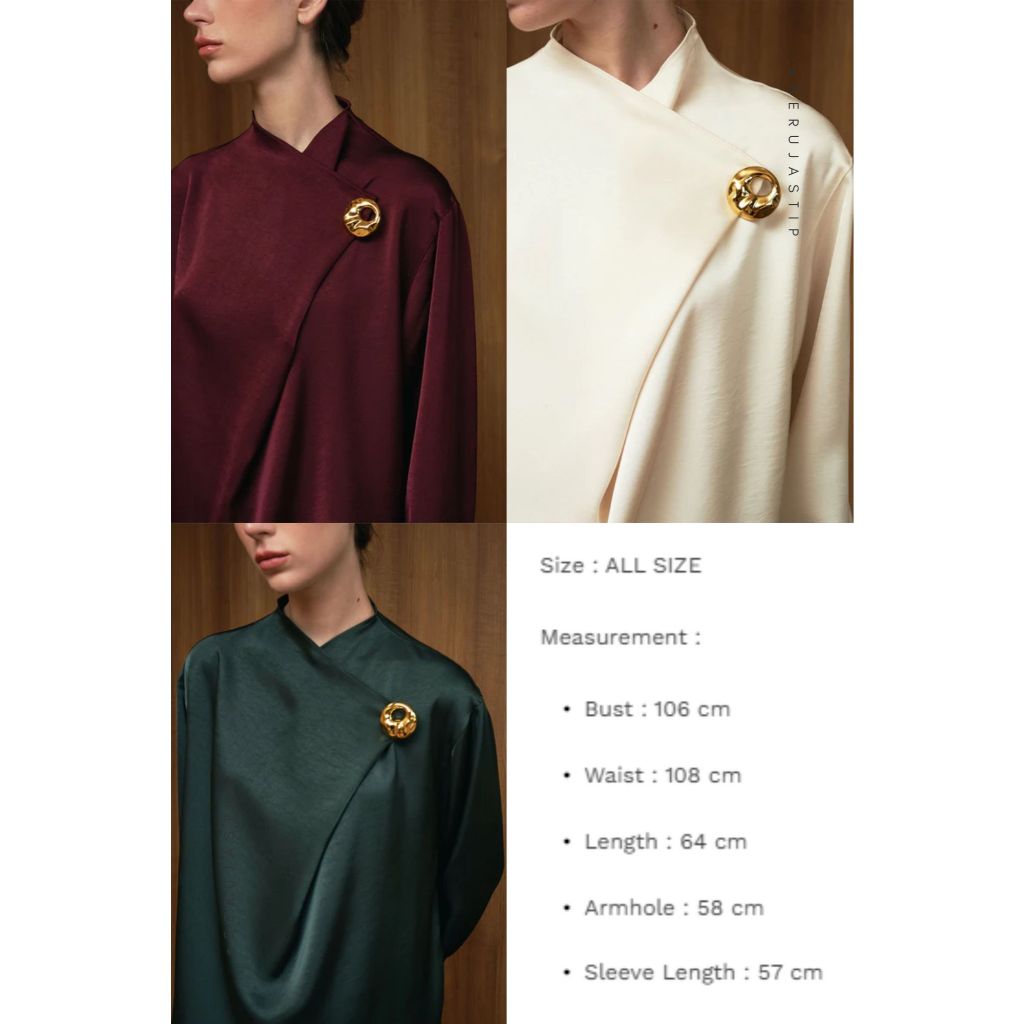 ready DUMA Zoepa top maroon emerald cream Christmas koleksi