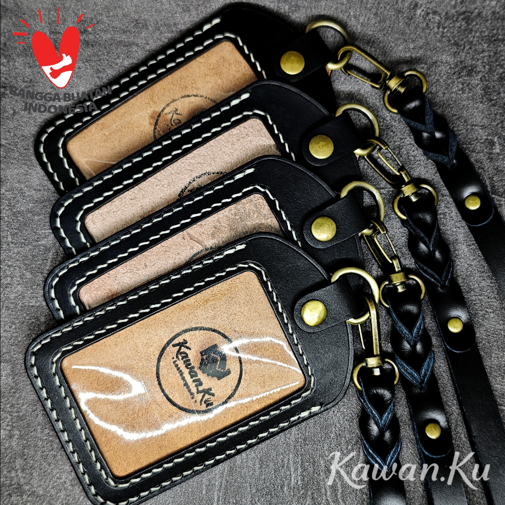 ID Card Holder Kulit Asli Premium Name Tag ID