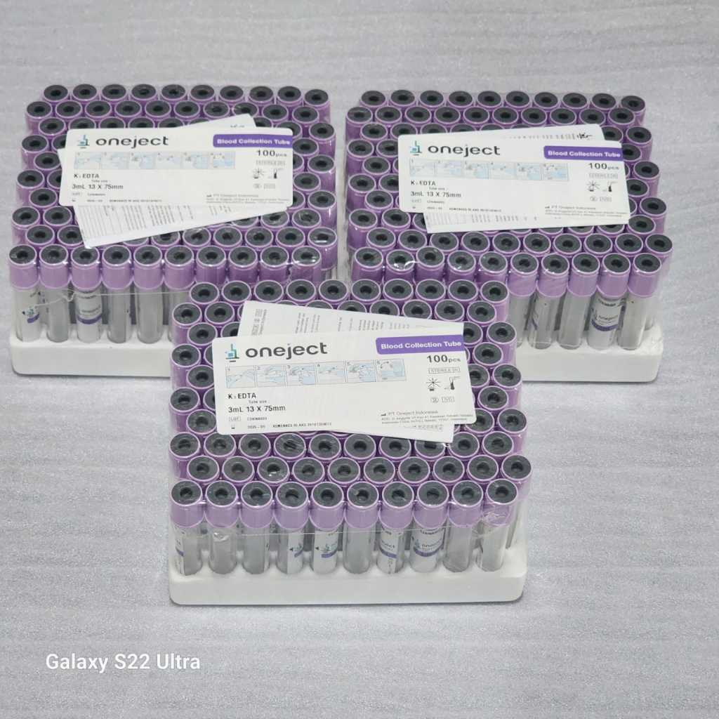K3 EDTA TUBE 3ML SIZE 13 X 75MM ISI 100 PCS / TABUNG EDTA 3ML /TABUNG EDTA BAHAN PLASTIK PET
