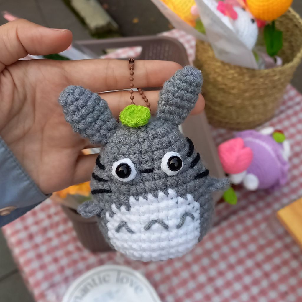 Gantungan kunci Totoro |Gantungan Kunci Lucu | Gantungan kunci Rajut |totoro