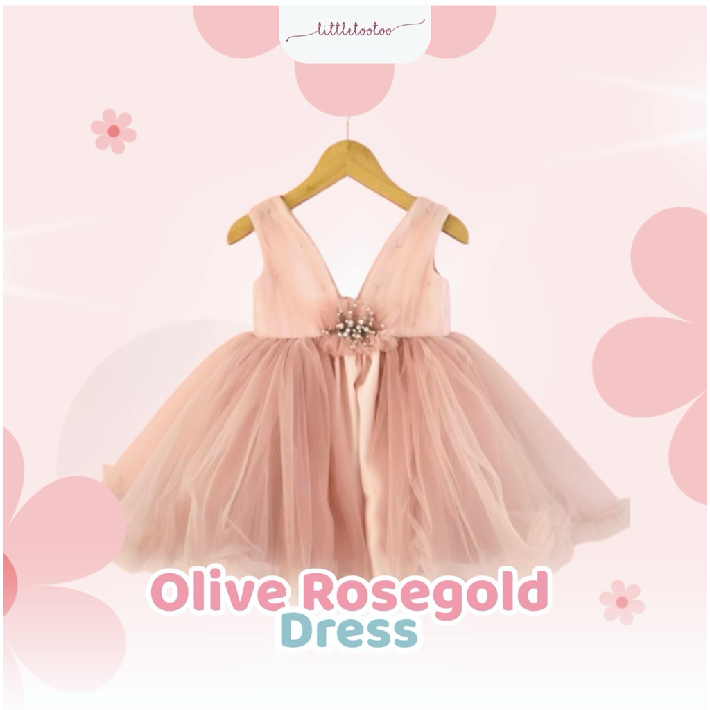 LITTLE TOOTOO KIDS - Olive kids dress / dress anak / gaun anak perempuan / dress anak rosegold / dre