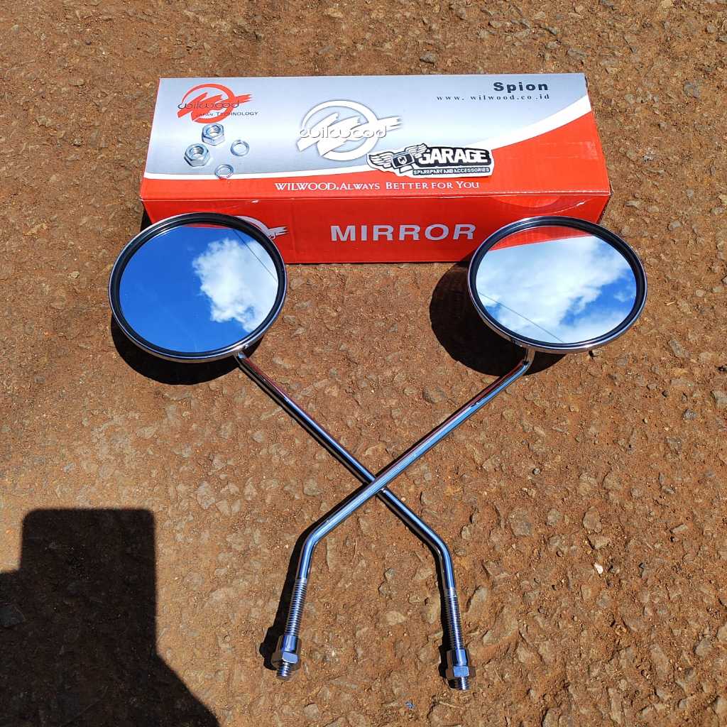 spion honda C70 Bulat Batang panjang C50 C65 C90 Pispot kaca lensa spion Pis pot Kotak Drat 12 Unyil