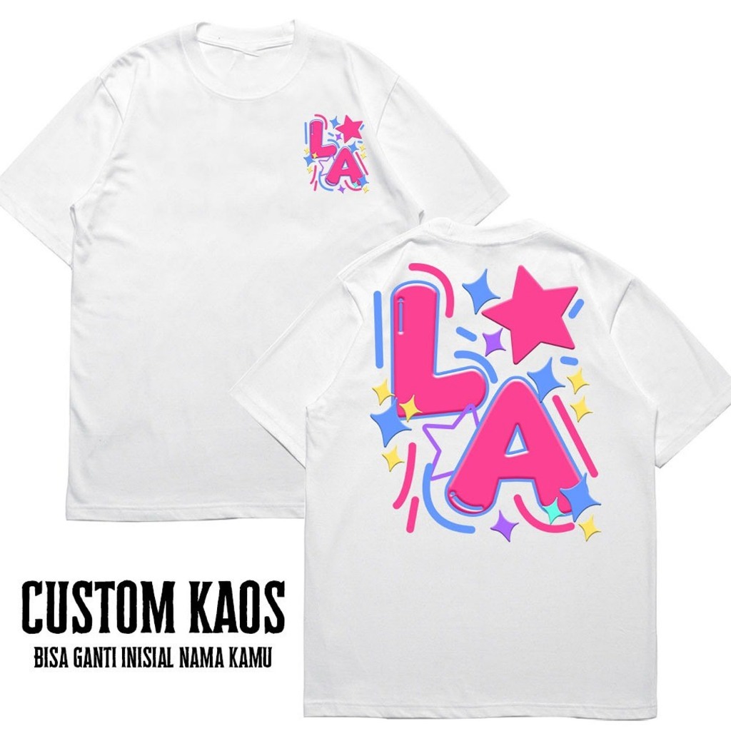 Kaos Custom Bucin INISIAL bisa ganti nama Kamu /Kaos Bucin/Kaos Pasangan/Kaos couple