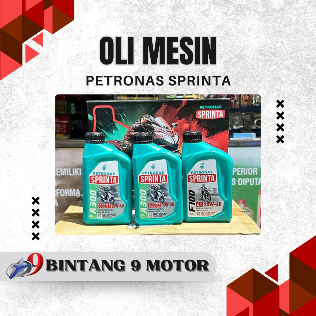 OLI MESIN PETRONAS SPRINTA MATIC MANUAL 10W-30 20W-40-BINTANG SEMBILAN MOTOR