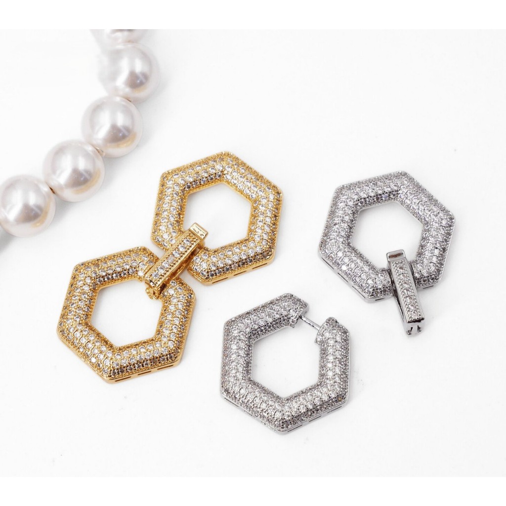 Kaitan Tembaga Lapis Emas 18K, Kaitan Kalung, Kaitan kalung Mutiara, Aksesoris Kalung Mutiara