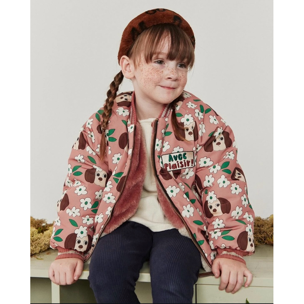 [Preloved] Limitedoudou Animal Flower Reversible Sherpa Jacket