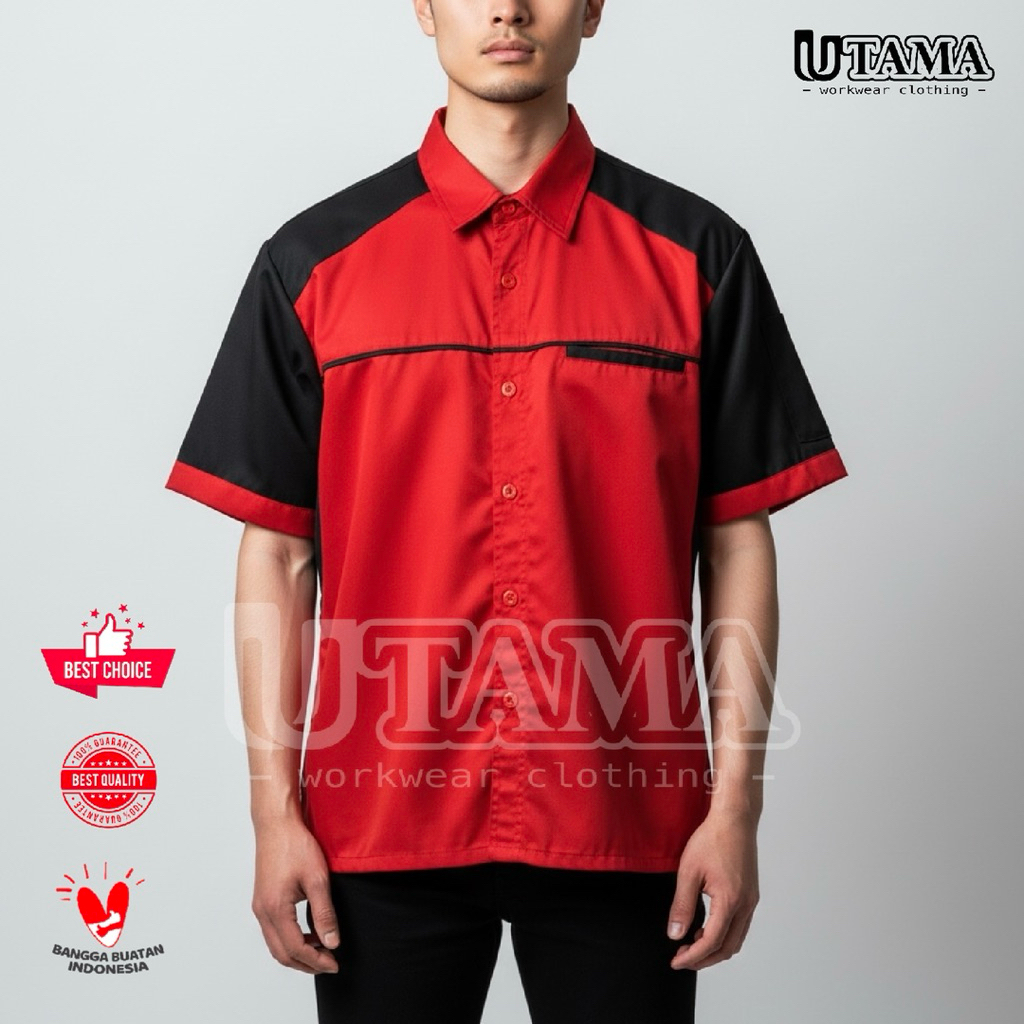Kemeja Kerja Kain Drill - Seragam Kerja - Pakaian Kerja Karyawan - Kemeja Organisasi