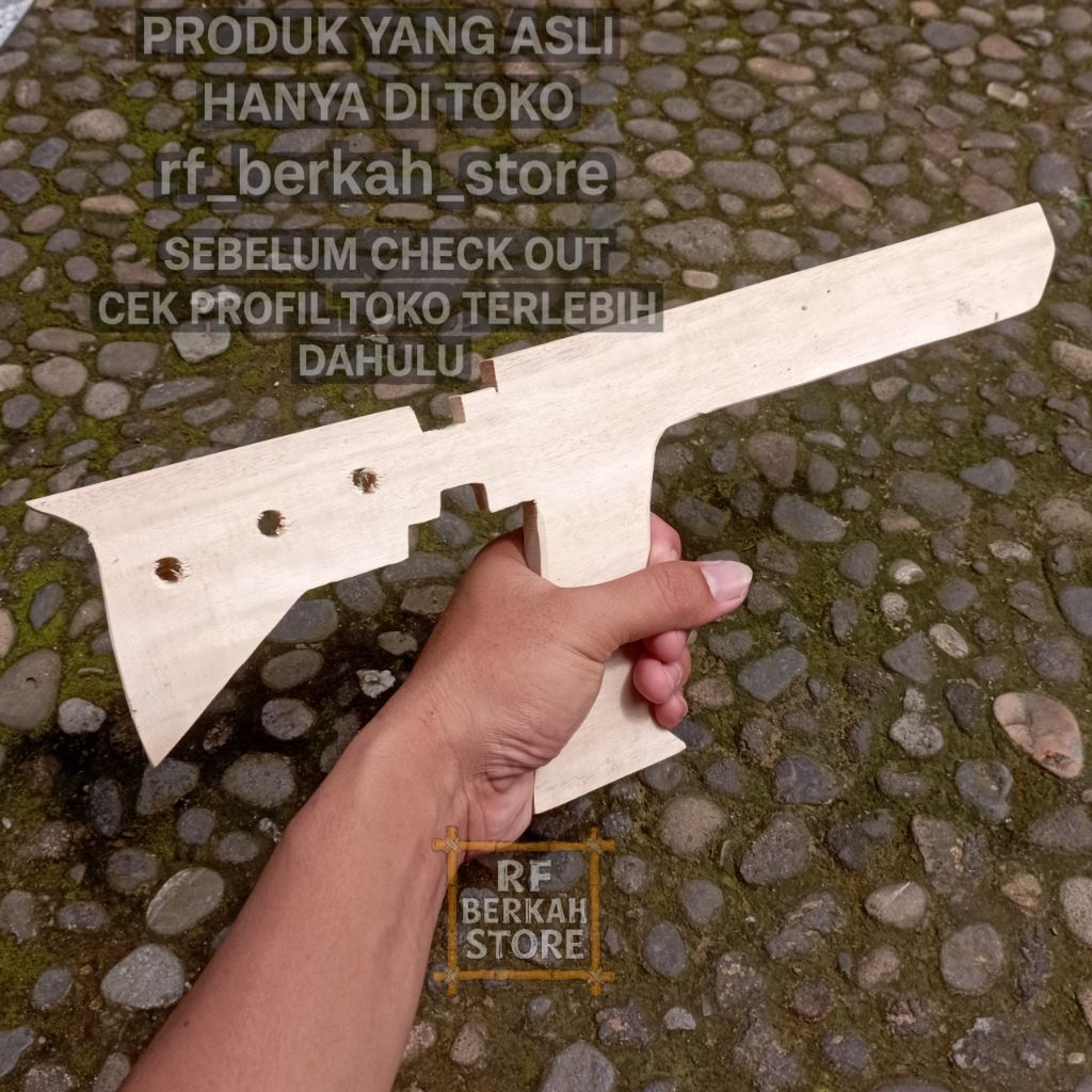 Pistol kayu Mainan tembakan kayu ketapel ikan