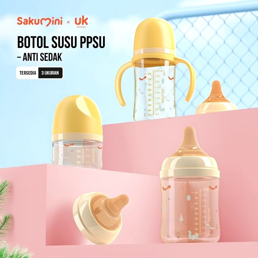 BOTOL SAKUMINI BABY NATURAL MILK FEEDING BOTTLE PPSU BOTOL SUSU BAYI NEWBORN/NIPPEL SAKUMINI PPSU DO