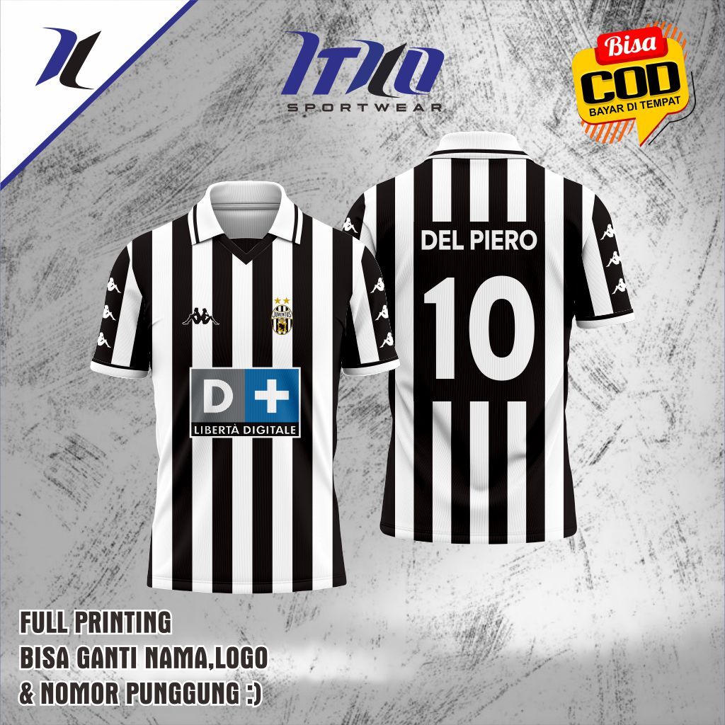 JERSEY RETRO JUVE 1999/2000 FULLPRINT FREE NICKNAME//BAJU BOLA JUVENTUS//KAOS VINTAGE